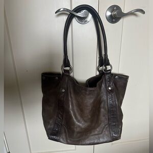 FRYE Brown Leather Tote Bag